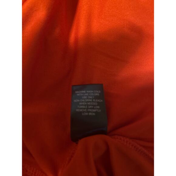 GUC Feathers Polyester/Spandex Red Hooded Zipper Split in Front & Back Size 1X - Picture 5 of 6